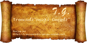 Trencsánszki Gergő névjegykártya